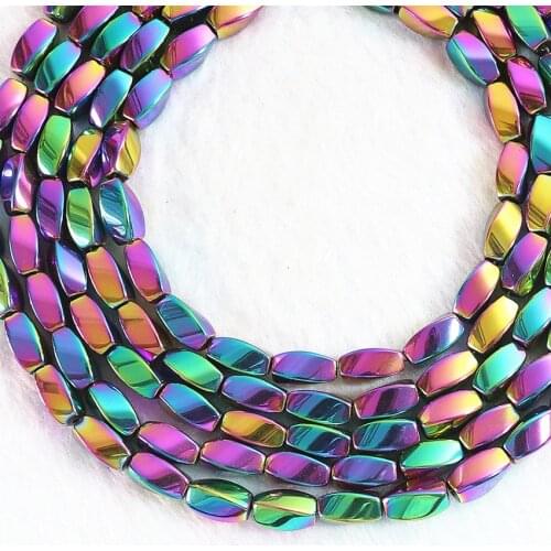 Special multicolored hematite stone 5*7mm 6*12mm twist shape beads loose beads making Jewelry B184