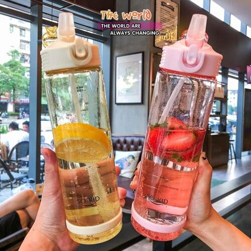 Student Water Cup Drinking Bottle With Straw Lid Boys And Girls Water Bottles For School Outdoor Drinking Bottle 500/700/800ml