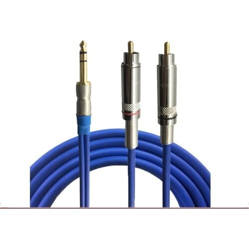 High Quality Stereo Jack 6.35mm to 2 RCA Male Jack Audio Cable For Mixer Amplifier Speaker Mixing Console Subwoofer Cable