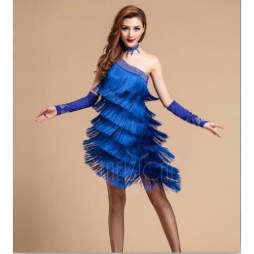 New Collection Thick Shiny Lively Tassels Girls Latin Dance Dress,Sexy Skirt for Women Samba/Chacha Competition/Practice wear