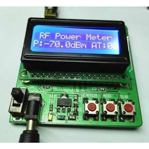 1MHZ-600MHz RF Power Meter 75~16dBm Digital LCD display Radio Frequency Attenuation Value AT Attenuation dB FOR HAM Amplifier