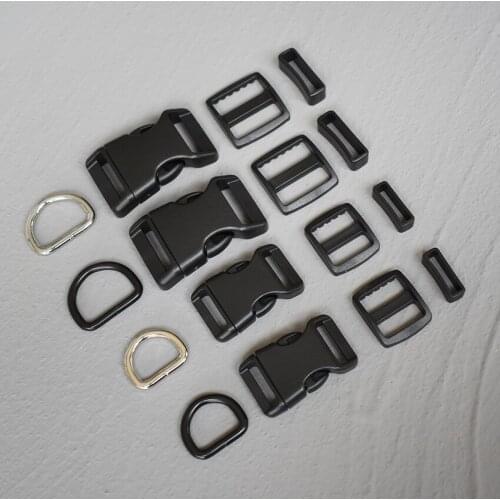 100 Sets 20/25mm Plastic Buckle Strap Rectangular Buckle Adjuster For Bag Pet Dog Collar Necklace Sewing Handmade Accessory 4sP
