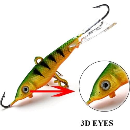 12g/7.1cm Ice Hook Fishing Lures Artificial Hard Swim Bait Winter Crankbait Lure