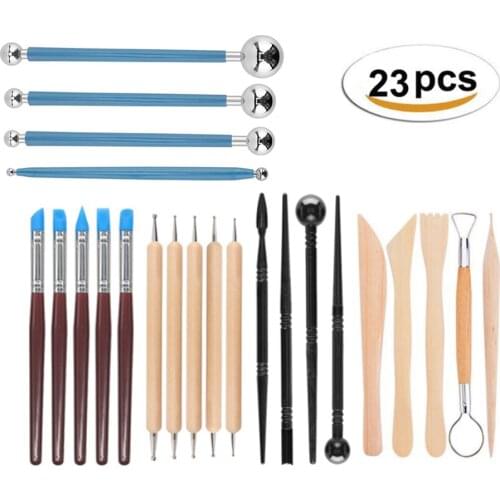 23 Pcs Clay Sculpting Tools Set Ball Stylus embossing Pottery & Ceramics Tools DIY Arts Crafts lines Carving Modeling Tool gift