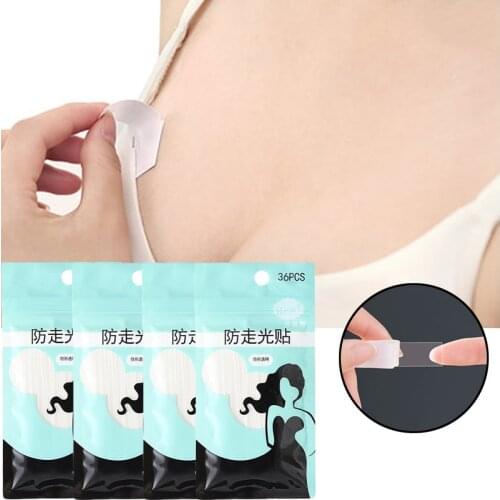 36 pcs Ultra Thin Double Sided Body Boob Lingerie Tape Adhesive Medical Non Slip Boob for Dress Body Invisible Secret Strips