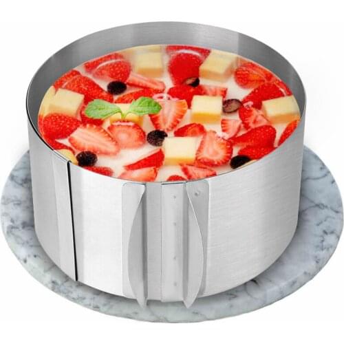 6-12 Inch Adjustable Mousse Ring Mold Stainless Steel Circle Pastry Baking Decorating with Scale Cake Tools Kitchen Bakeware