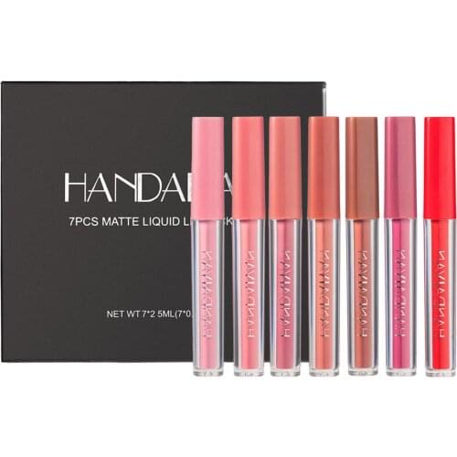 7PCS Waterproof Matte Liquid Lipstick Lipgloss Set Moisturizer Velvet Lip Gloss Long Lasting Cosmetic Women Lips Gloss Makeup