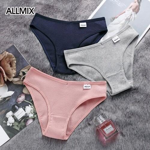 ALLMIX Sexy Womens Cotton Panties Underwear Seamless Sport Briefs Low Waist Female Fashion Panty Comfort Lady Lingerie Tanga