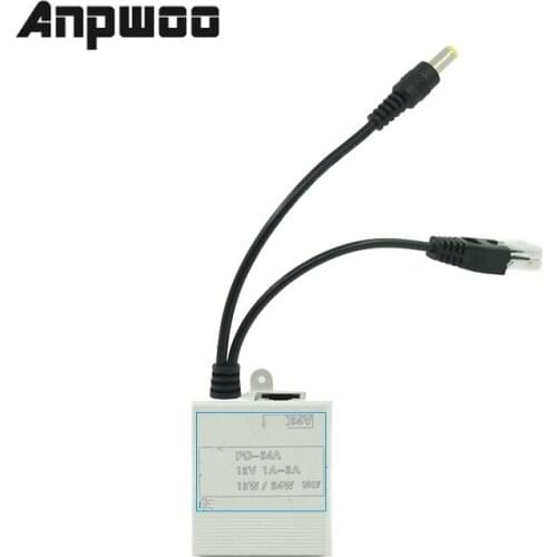 ANPWOO CCTV Monitor camera POE Splitter Standard 48V turn 12V2A POE power supply IEEE802.3AF/AT