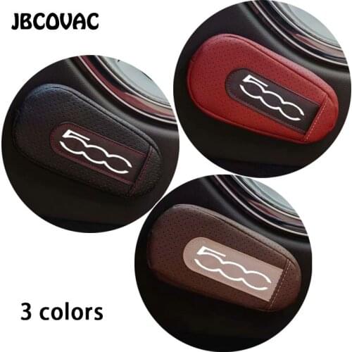 1PC Car Accessories Leather Leg Cushion Knee Pad Car Armrest Pad Sticker Case For Fiat Abarth 500 Punto Stilo Ducato Car Styling