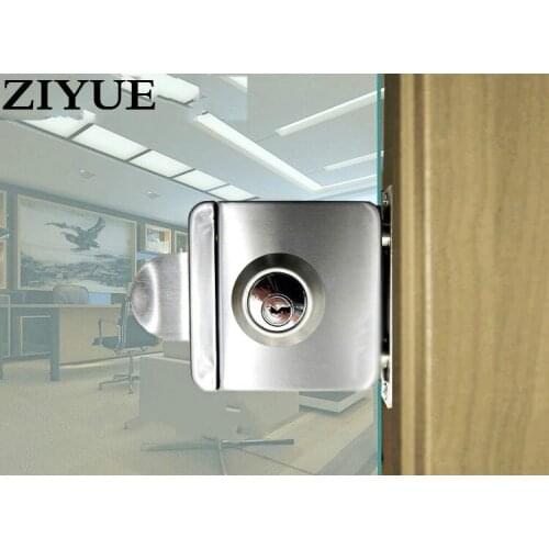 Free Shipping High Quality Stainless Steel Glass Door Lock For Hotel Office easy install