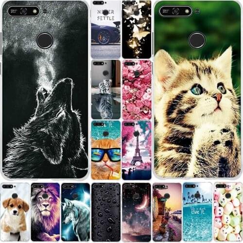 For Honor 7C 5.7inch Case Cover Soft TPU Silicone Phone Case for Honor 7C AUM L41 Honor7c Case Cute Anime Lovely Bumper Bag