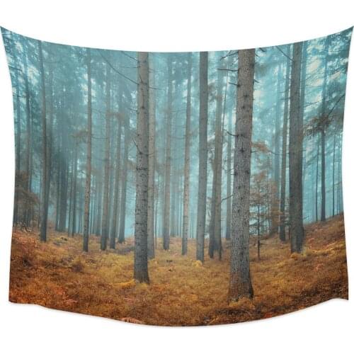 Woods Autumn Colorful Scenery Wall Tapestry Cover Beach Towel Picnic Yoga Mat Home Decoration