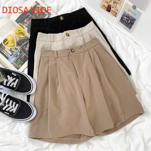 DIOSA VIDE Japanese comfortable fabric drape high waist loose and thin wild wide-leg summer trousers shorts