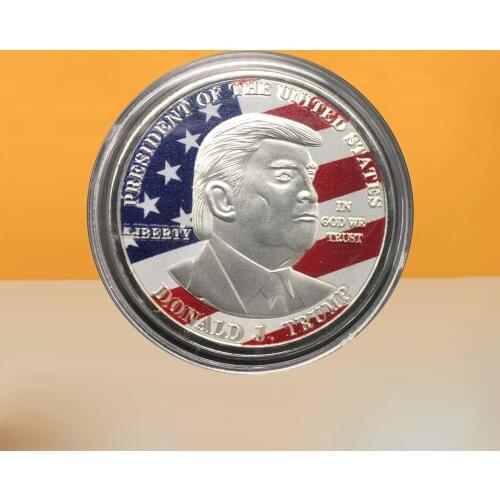 Donald Trump of US President Coin Silver Plated Metal Commemorative Coin Collectors Memento Gift