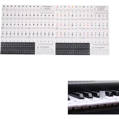 Electronic Piano Keyboard Sound Name Stickers Key Sticker Piano Stave Music Decal Label Note Sticker 49 54 61 88 Keys