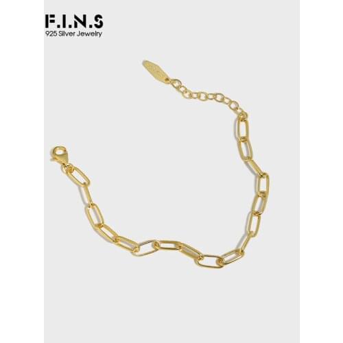 F.I.N.S Korean Classic Original Design Cuba Chain S925 Sterling Silver Bracelet Stackable Link Chain Silver 925 Wrist Jewelry
