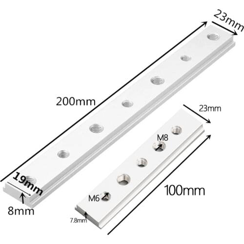 100/200mm M6+M8 T Slot Nut, T-Track Sliding Nut Slab Slide Block Fits For Woodworking Tool Slot Fastener
