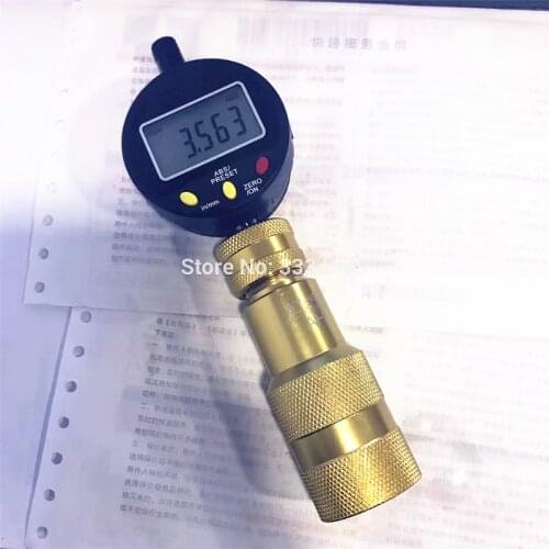 Common rail injector Residual air gap measurement tool seat with micrometer gauge for CAT C7C9, common rail injector tool