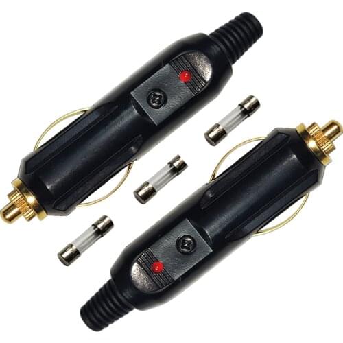 JKM Pure Copper Bakelite Heat Resistant Fireproof Car Cigarette Lighter Socket Connector Plug Adapter Charger 3PCS 15A Fuse