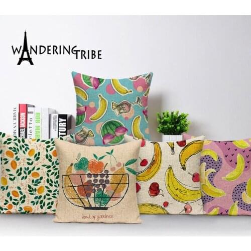 Colorful Pineapple Cushion Cover Morocco Banana Letter Decor Pillows Case Strawberry Decorative Bed Pillow Sofa Cushion Covers