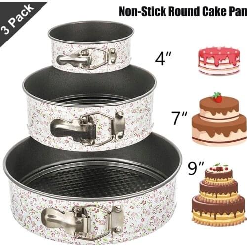 Round Cake Pan Set With Removable Bottom Aluminum Alloy Chiffon Cake Mold/Mould Set 3 Tier Round Cakes Tins C019