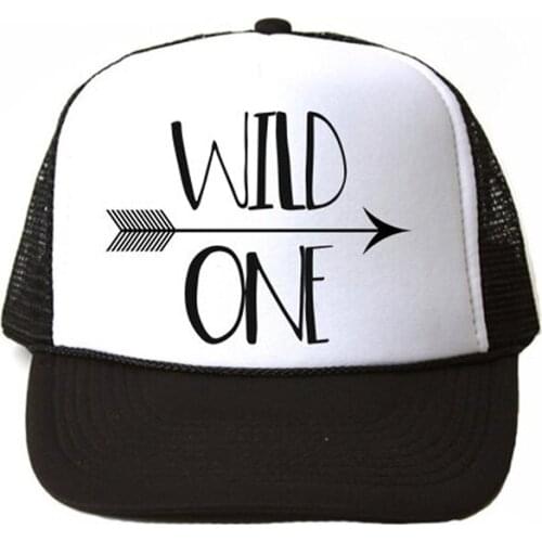 Cool Kid Boy girl Wild One Trucker Hat Cap Summer 1st First 1 year old happy Birthday party decoration Gift present Photo props