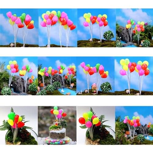 Simulation Colorful Balloons Miniatures Dolls Home Garden Decoration Plastic Micro Landscape Garden Decorations Christmas Gift