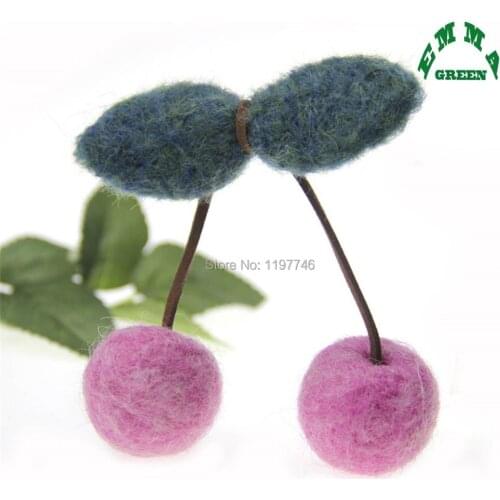 Fashion Cute Cherry Ball Wool for Craft For DIY Wedding Home Decoration Garment Sewing on Cloth Accessories Christmas Deco 10pcs
