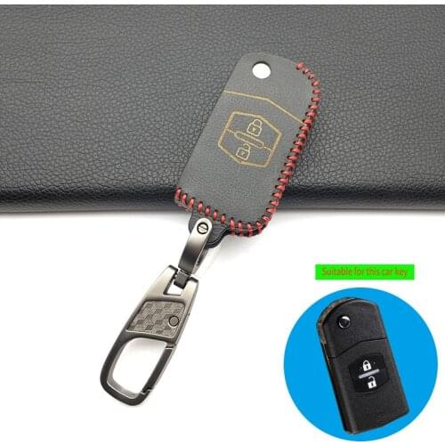 Fashion Style Leather Remote Car Key Case Fob For Mazda CX-5 CX5 CX-7 CX7 3 2 6 Atenza CX-9/CX9 MX5 2 Buttons Key Case Cover