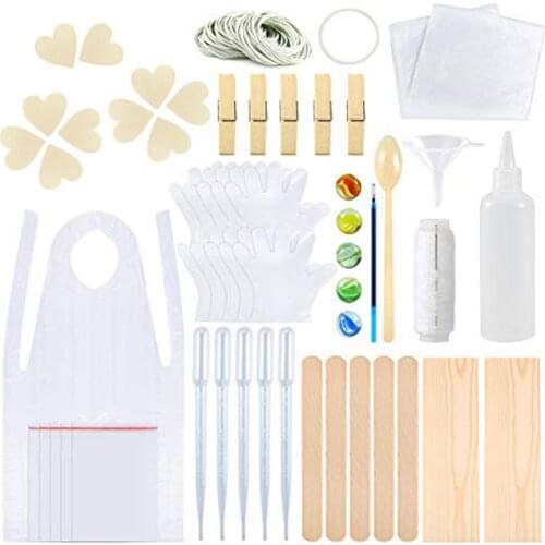 DIY Tie-dye Kit T-Shirt Fabric Tie-dye Tools Kits With Wood Chips Rubber Bands Gloves Squeeze Bottles Aprons Tools Tie-dye Kit