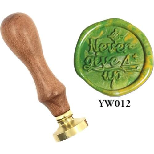 Never give up Wax Stamp Exquisite Paint wood handle,DIY Ancient Seal Retro Stamp,Personalized Stamp Wax Seal High Quality