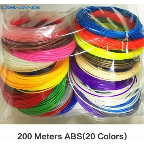 3D Printer Filament 3D Pen ABS 200 Meters 20 Colors 10M/PCS 3D Printer Pen Filament Threads Wire Birthday Gift 1.75mm ABS 3D