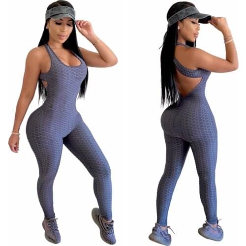 2020 New Women Yoga Jumpsuit One Piece Sports Pants Sexy Backless Workout Clothes Running Gym Sport Clothes