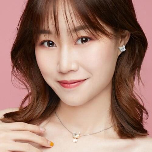 New Fashion Cat Love Rainbow Full Rhinestone Earrings Versatile Female Jewelry Fashion Gift Stud Earring Earrings Jewelry F6S3