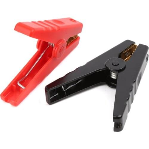 P82B 2pcs Copper Insulated Alligator Clips Red Black Testing Clamps For Car Battery Clip Power Test Cables