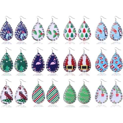 Christmas Leather Drop-Shaped Earrings for Women Modern Pendant Earrings 2020 Trend Dangling Earrings Pendientes Jewelry