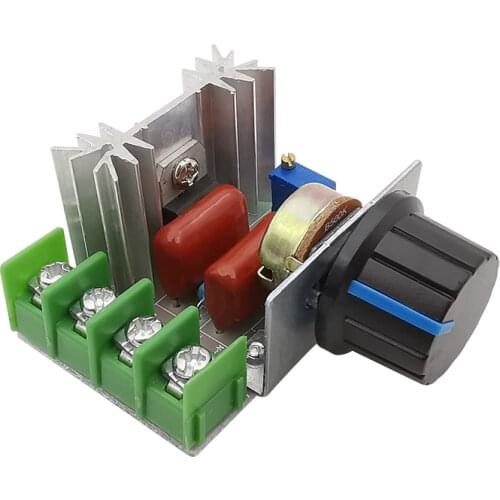 1Pcs AC 50-220V 25A Speed Controller 2000W SCR Thermostat Electronic Voltage Regulator Module LED Dimming Motor Speed Controller