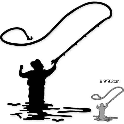 Craft Metal Cutting Dies Cut Mold Fishes Man Fishing Boat Decoration Scrapbook Paper Craft Knife Mould Blade Punch Stencils Dies