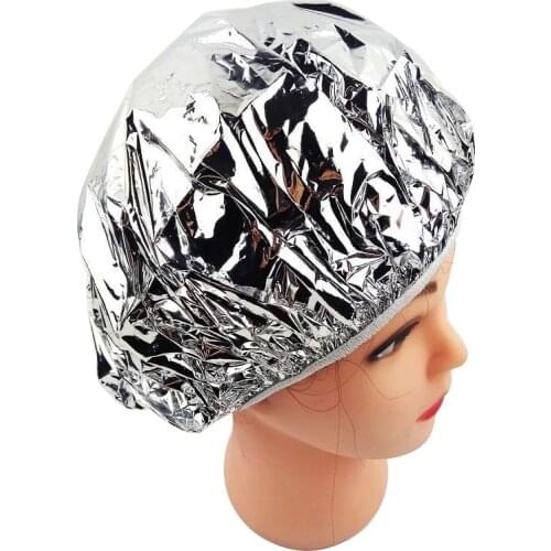 Waterproof Heat Insulation Ultra-thin Nourishing Dry Disposable Elastic Aluminum Foil Bath Hoods Shower Baking Oil Hair Cap