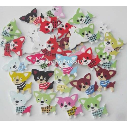 WBNVKK Lovely Dog shape sewing buttons mixed colors 200pcs kids clothes button sewing accessories
