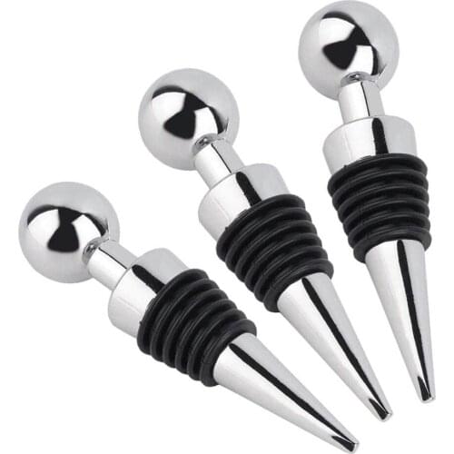 Round Head Wine Bottle Stoppers Reusable Zinc Alloy Champagne Bottle Stoppers 6 Wire Champagne Sealer Wine Bar Tools Party Gift