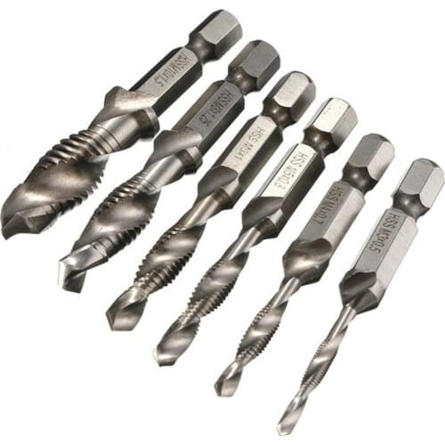 1/4" Hex Shank Drill Bit HSS Screw Tap Drill Bits Countersink Set 3 IN 1 Multi-function Composite Tap Drills M3 M4 M5 M6 M8 M10