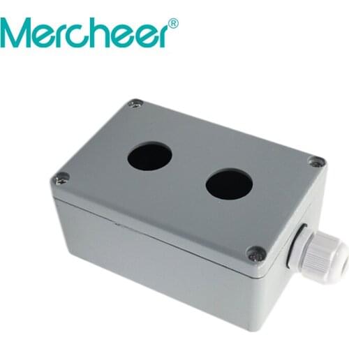 119*80*54mm IP67 Aluminum Housing Box junction Box Aluminium box with two 22mm holes and one PG11 gland