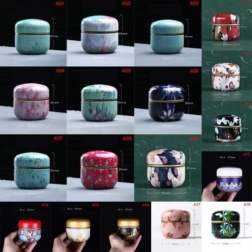 18 Styles Kitchen Tea Box Jar Storage Holder Drum-shaped Sweetmeats Candies Cans Teaware Tea Caddies Tin Containers Storage Box
