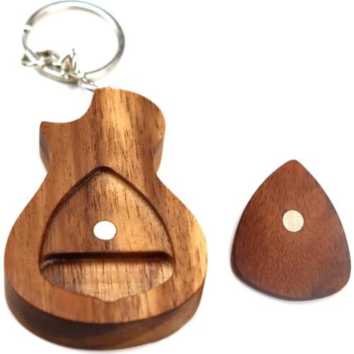 2 Pcs Wooden Guitar Picks with Box Wood Picks for Acoustic Electric Guitars Plectrum Bass Ukulele Musical Instrument Tool