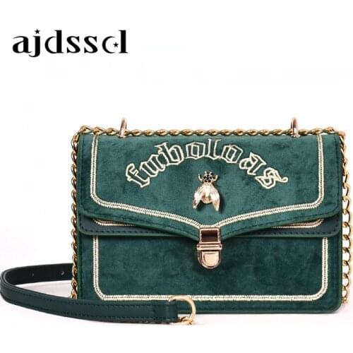 2019 female new luxury handbags women Bags designer Star velvet chain bag small square letter Handbag famous brand women bags