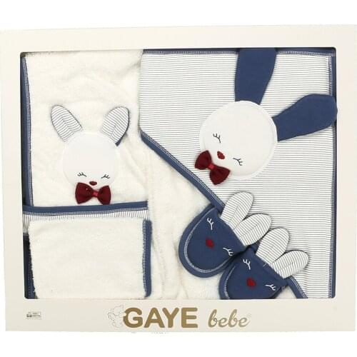 Baby Bathrobe, Baby bath towel, baby slippers, baby bath Shower Sponge Set 4 pcs