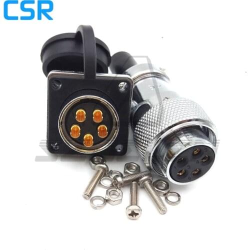 WS16 series 5pin waterproof Male and female connector, Waterproof wire Connector for LED display lighting 5A Male female