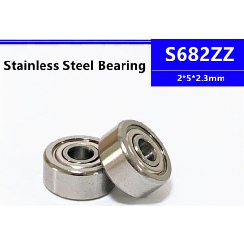 50/100/500pcs S682ZZ 2*5*2.3mm Stainless Steel Deep Groove Ball Bearing 2x5x2.3mm SB682ZZ S682 S682Z